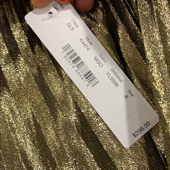 NEW • J. Crew • Accordion Lame Gold Midi Dress 6 - Picture 6 of 6